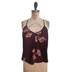 Kimchi Blue Burgundy Floral Cami Top S
